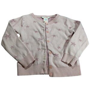 👣 5/$25 - Pink Knit Cardigan w/ Sparkle Stars
